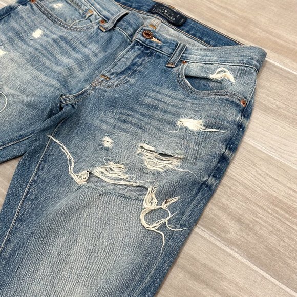 Lucky Brand Sienna Cigarette Ankle Cropped Boyfriend Distressed Jeans Size 24 - Picture 6 of 12